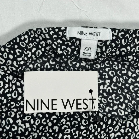 Nine West Camisole Women XXL Black White NWT Animal Print Adjustable Strap Tank - Picture 3 of 8